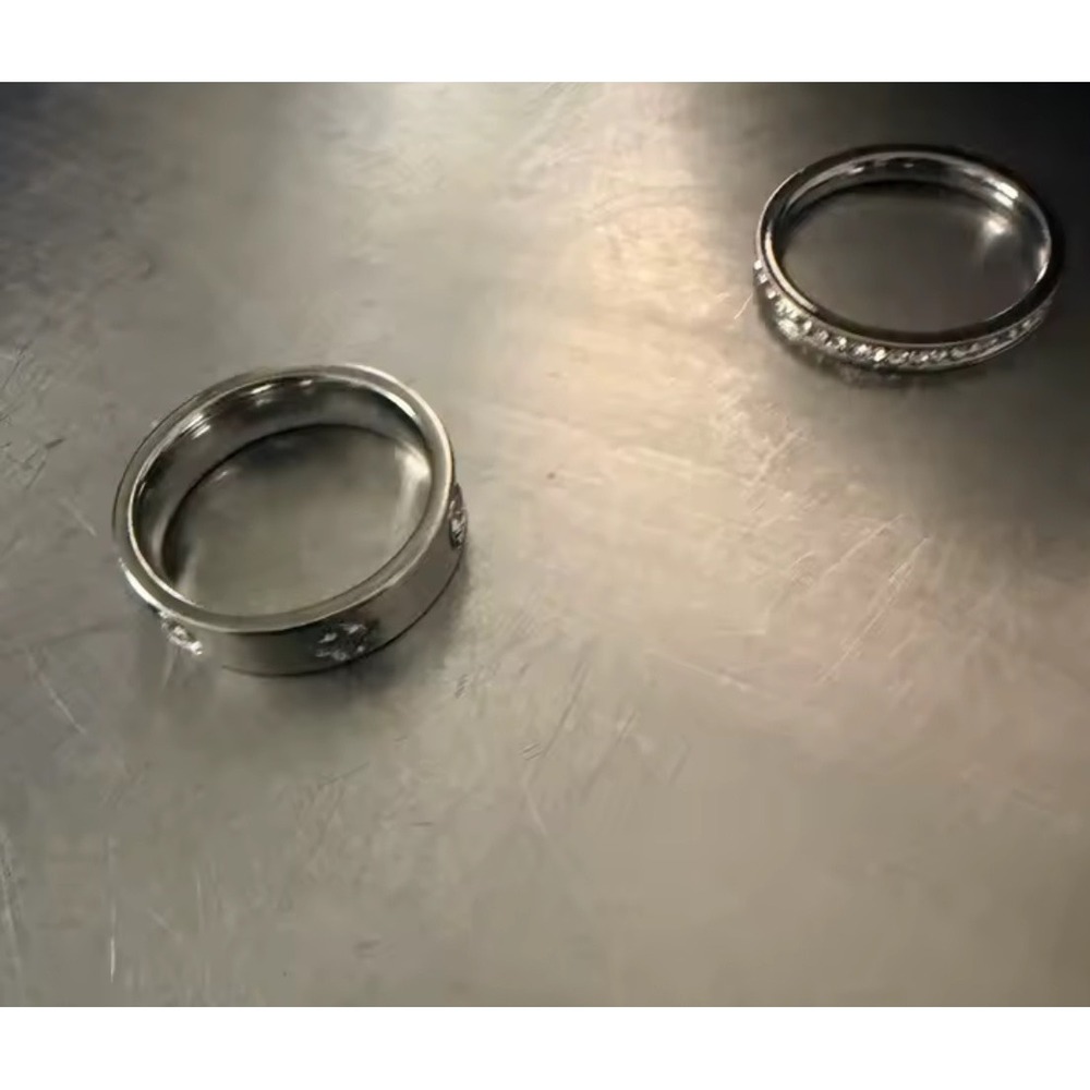 NEW BEAUTIFUL 18k WHITE GOLD PLATED CLOVER RING SET, CLOVER‎ RING, DIAMOND RING - Picture 3 of 10
